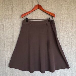 Vintage Y2K Charter Club Chocolate Viscose Blend Brown A line Midi Skirt Size 12